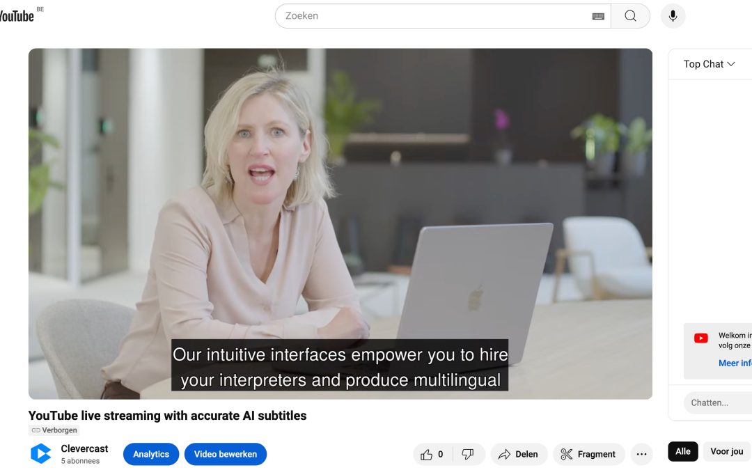 YouTube live streaming with accurate AI subtitles